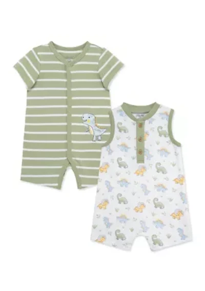 Baby Boys Dino 2 Piece Romper Set