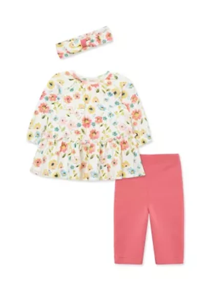 Baby Girls Floral Tunic Set with Headband