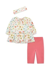 Baby Girls Floral Tunic Set with Headband
