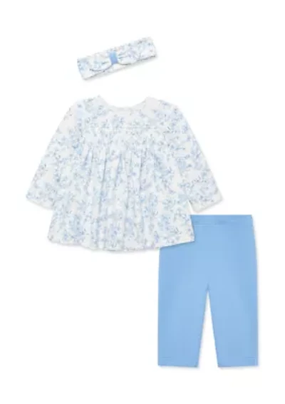 Baby Girls Smocked Tunic Set with Headband