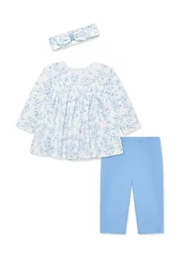 Baby Girls Smocked Tunic Set with Headband
