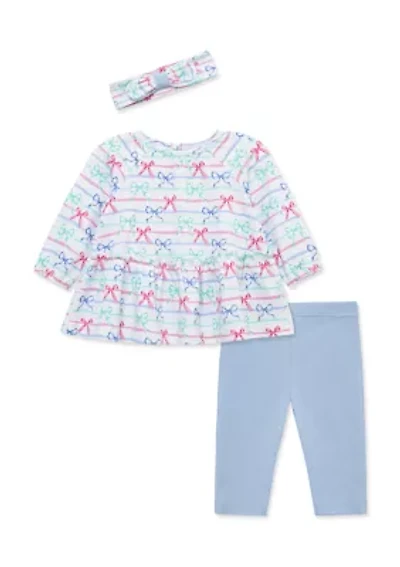 Baby Girls Ribbons Tunic Set with Headband