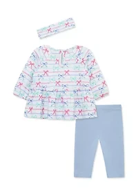 Baby Girls Ribbons Tunic Set with Headband