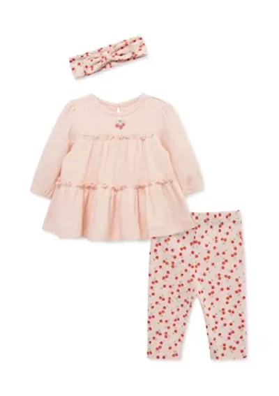 Baby Girls Cherries Tunic Set with Headband
