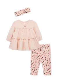 Baby Girls Cherries Tunic Set with Headband