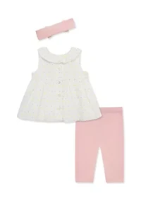 Baby Girls Smocked Dot Set with Headband