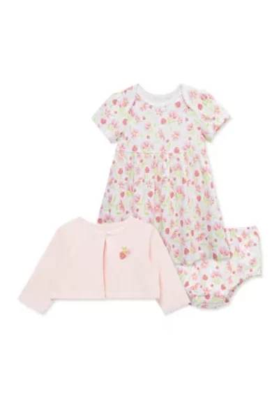 Baby Girls Strawberry Dress Set with Panty