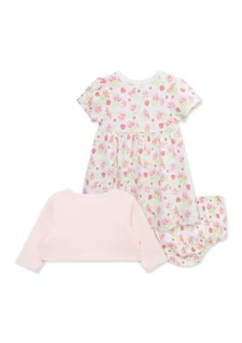 Baby Girls Strawberry Dress Set with Panty