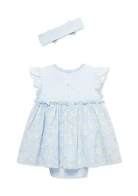 Baby Girl Bodysuit Dress and Headband Set