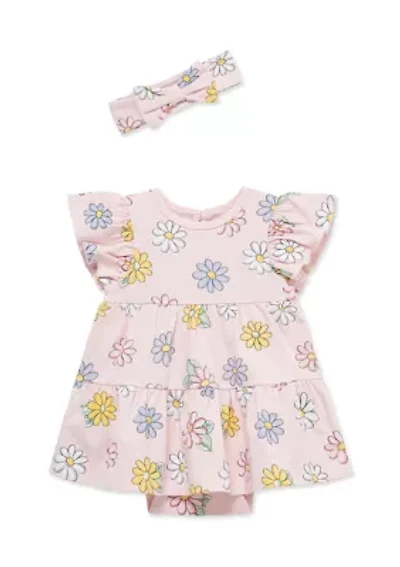 Baby Girls Bodysuit and Headband Set