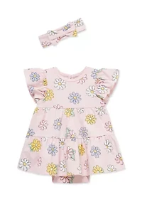 Baby Girls Bodysuit and Headband Set