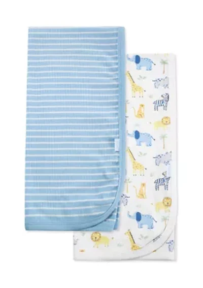 Jungle Printed Receiving Blanket - 2 Pack