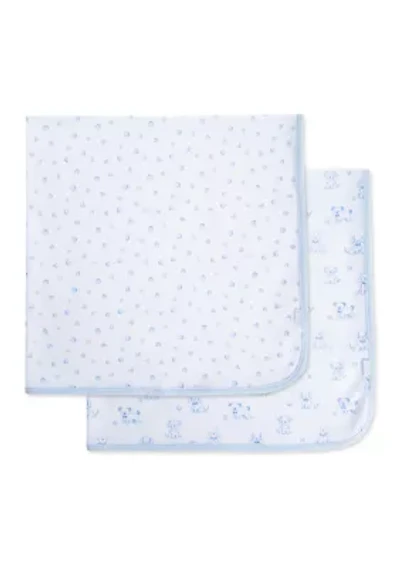 Baby Boys Peppy Puppies 2 Pack Receiving Blankets