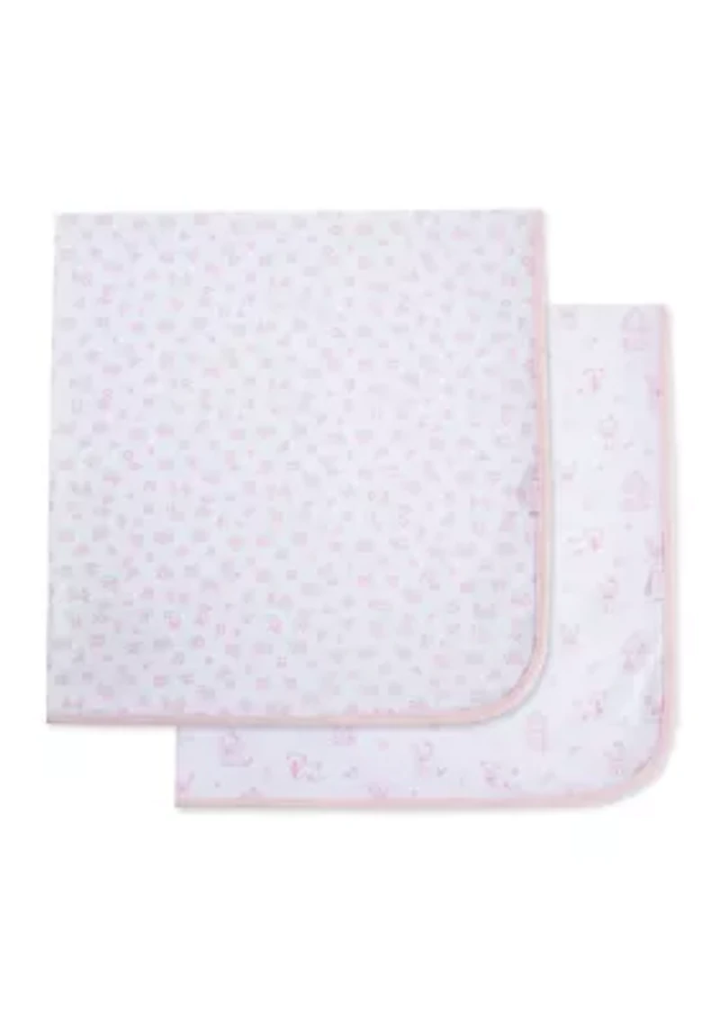Baby Girls Pretty Puppies 2 Pack Receiving Blanket