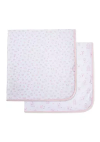 Baby Girls Pretty Puppies 2 Pack Receiving Blanket