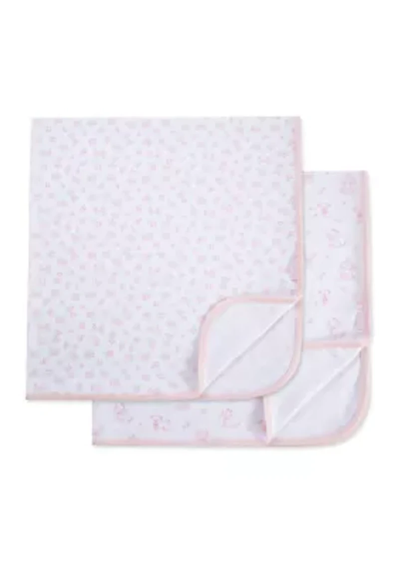 Baby Girls Pretty Puppies 2 Pack Receiving Blanket