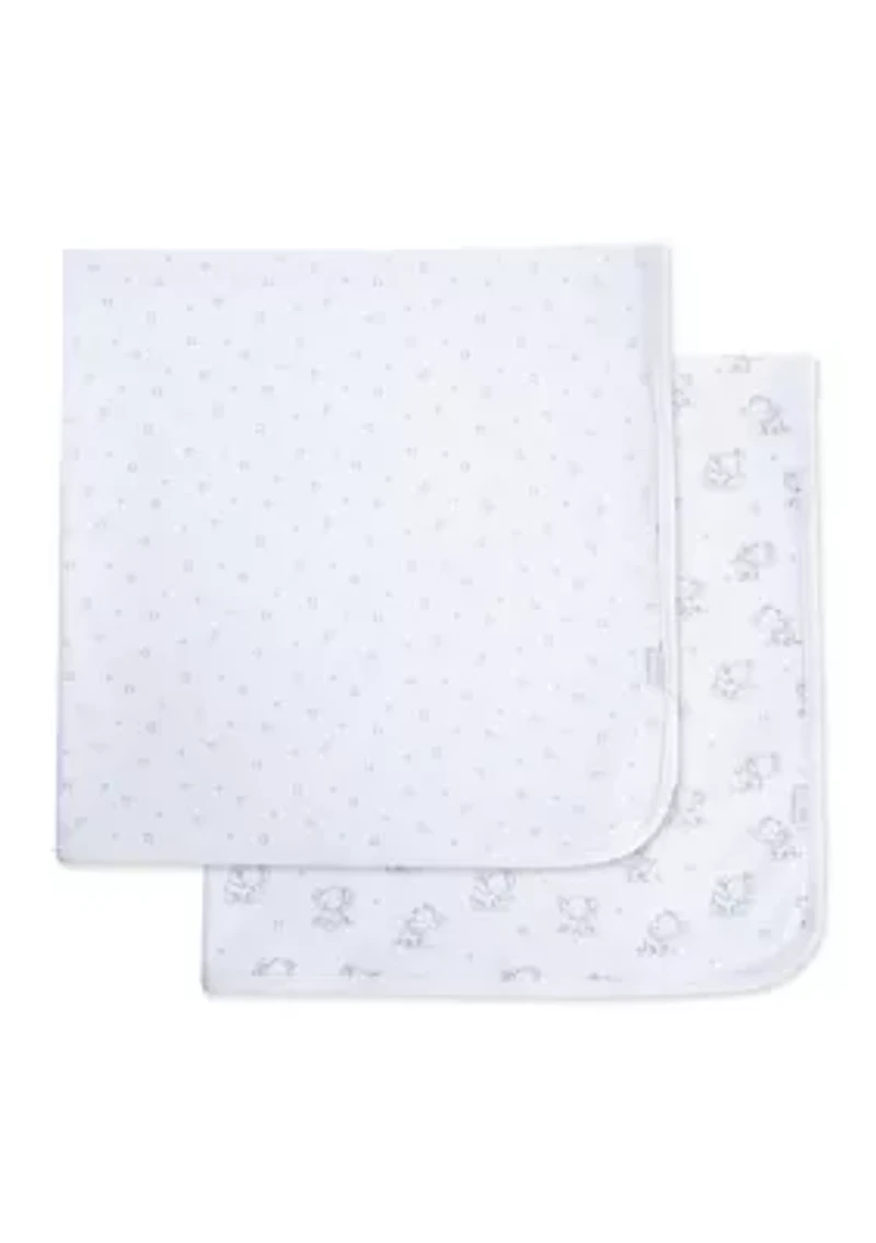 Baby Elephants 2 Pack Receiving Blankets