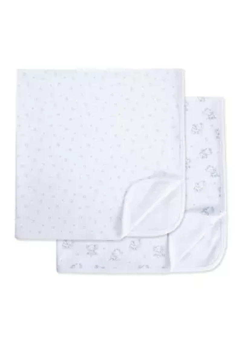 Baby Elephants 2 Pack Receiving Blankets