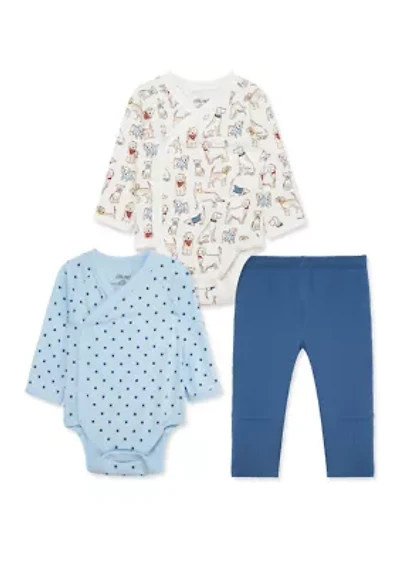 Baby Boys 3 Piece Bodysuit Pant Set