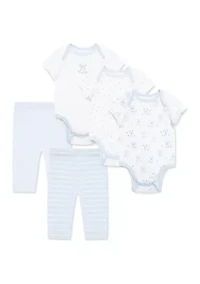 Baby Boys Peppy Puppies 5-Piece Bodysuit and Pant Set