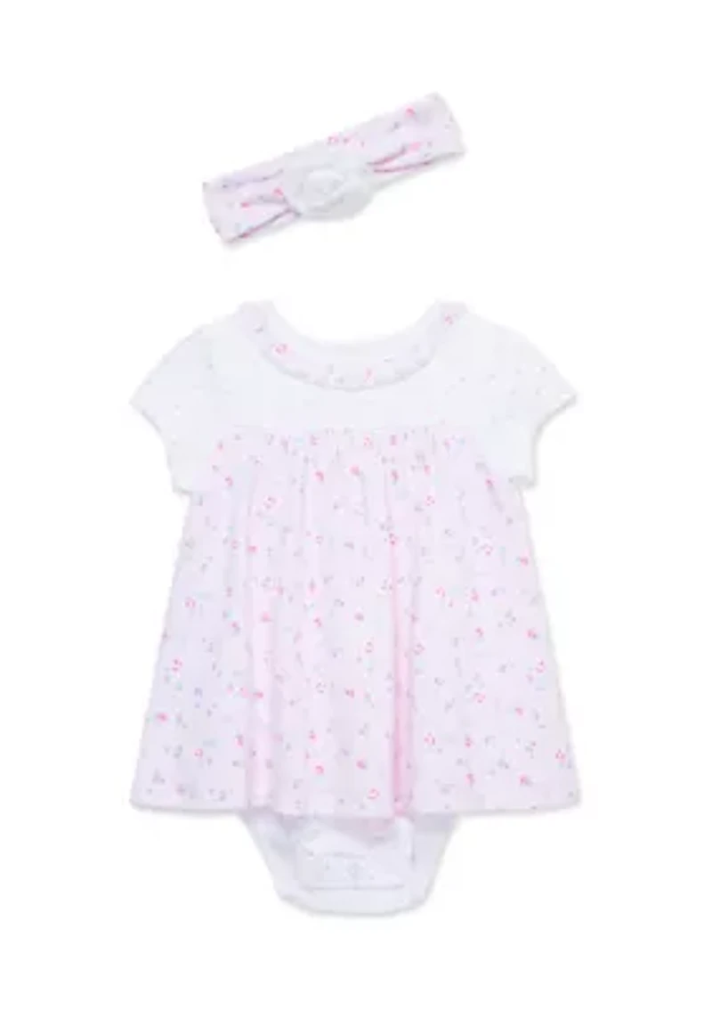 Baby Girls Rosebud Popover with Headband