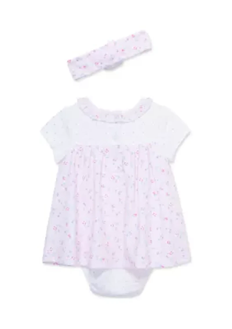 Baby Girls Rosebud Popover with Headband