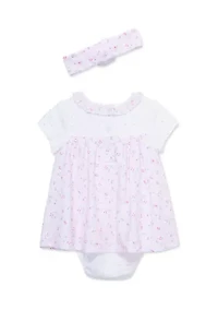 Baby Girls Rosebud Popover with Headband