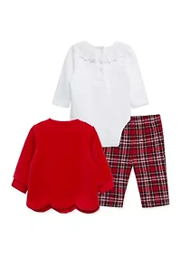 Baby Girls Bows 3 Piece Cardigan Set