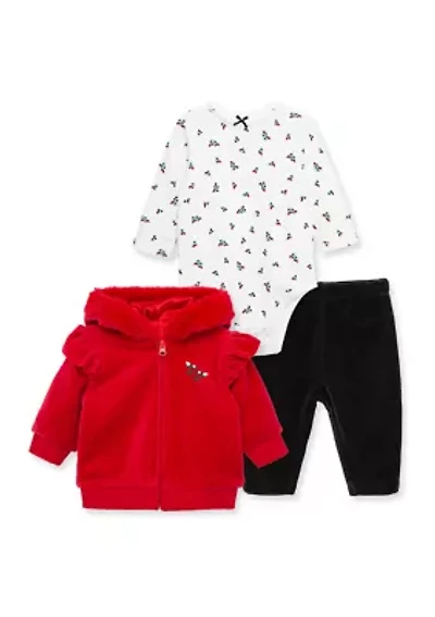 Baby Girls Rosebud 3 Piece Jacket Set