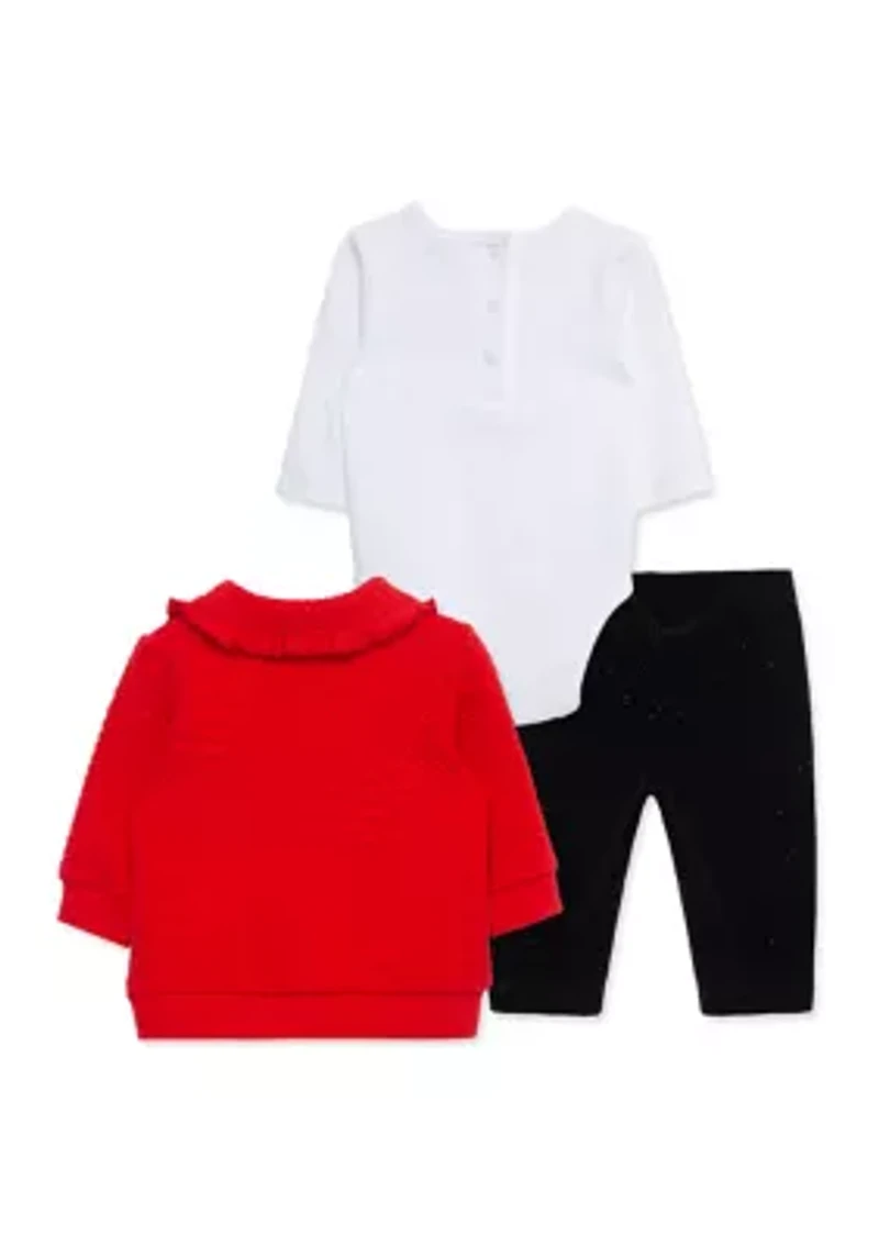 Baby Girls Roses 3 Piece Jacket Set
