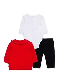 Baby Girls Roses 3 Piece Jacket Set