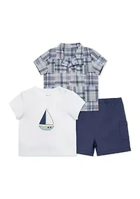 Baby Boys Sailor 3 Piece Shorts Set