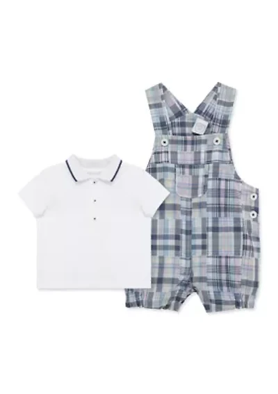 Baby Boys Check Shortall Set