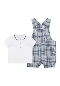 Baby Boys Check Shortall Set