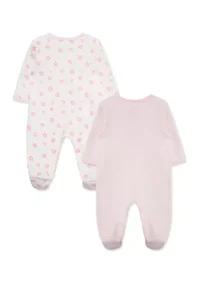 Baby Girls Petals 2 Pack Footies