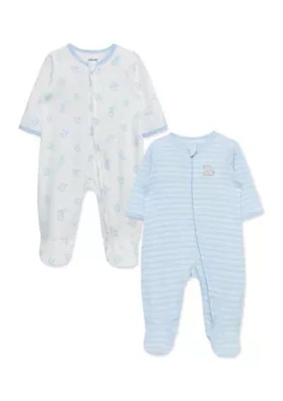 Baby Boys Cuddles 2 Pack Footies
