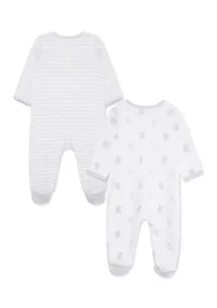 Baby Boys Bears 2 Pack Footies