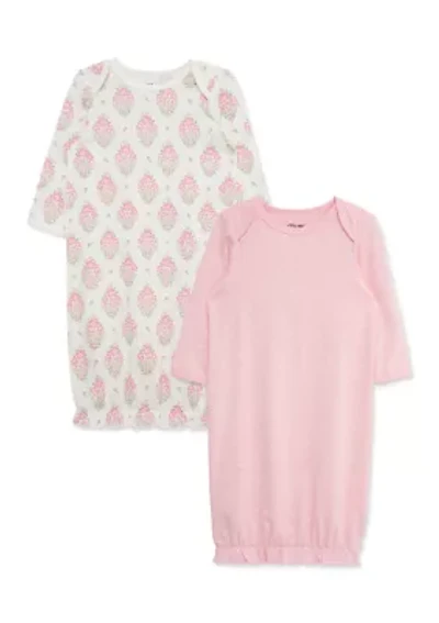 Baby Girls Floral 2 Pack Gowns