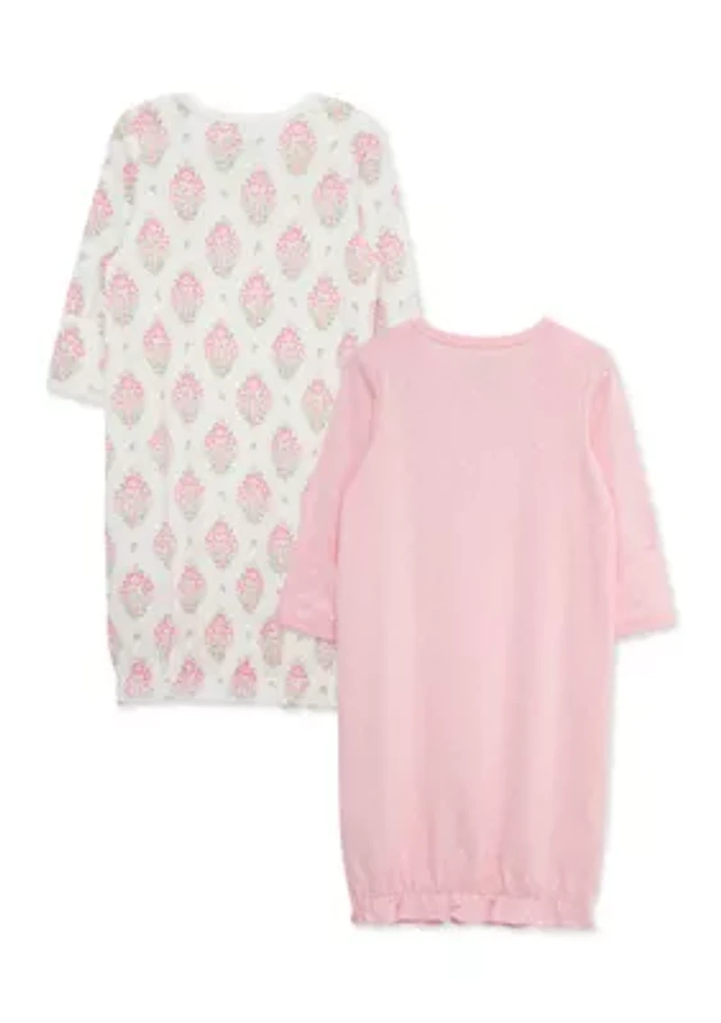 Baby Girls Floral 2 Pack Gowns