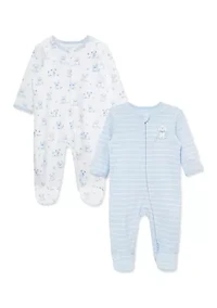 Baby Boys Puppies 2-Pack Footies Pajamas