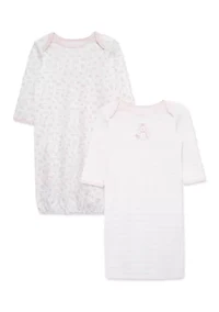 Baby Girls Pretty Puppies 2-Pack Sleeper Gowns