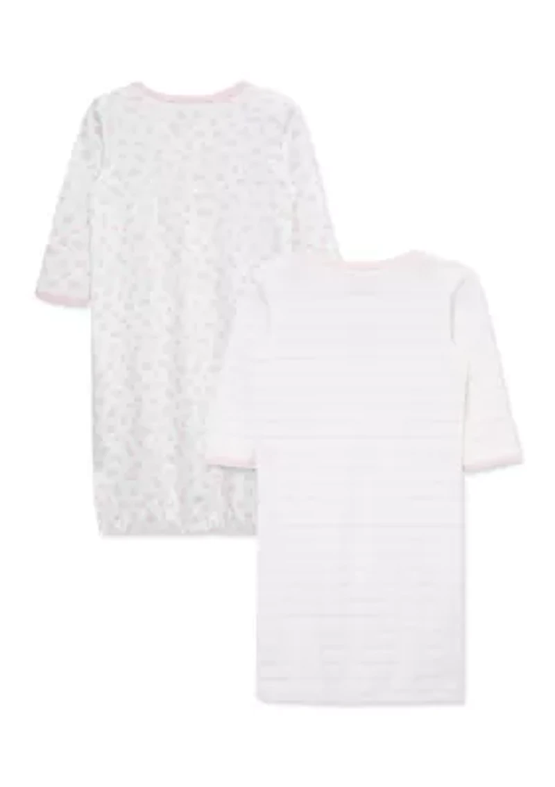 Baby Girls Pretty Puppies 2-Pack Sleeper Gowns