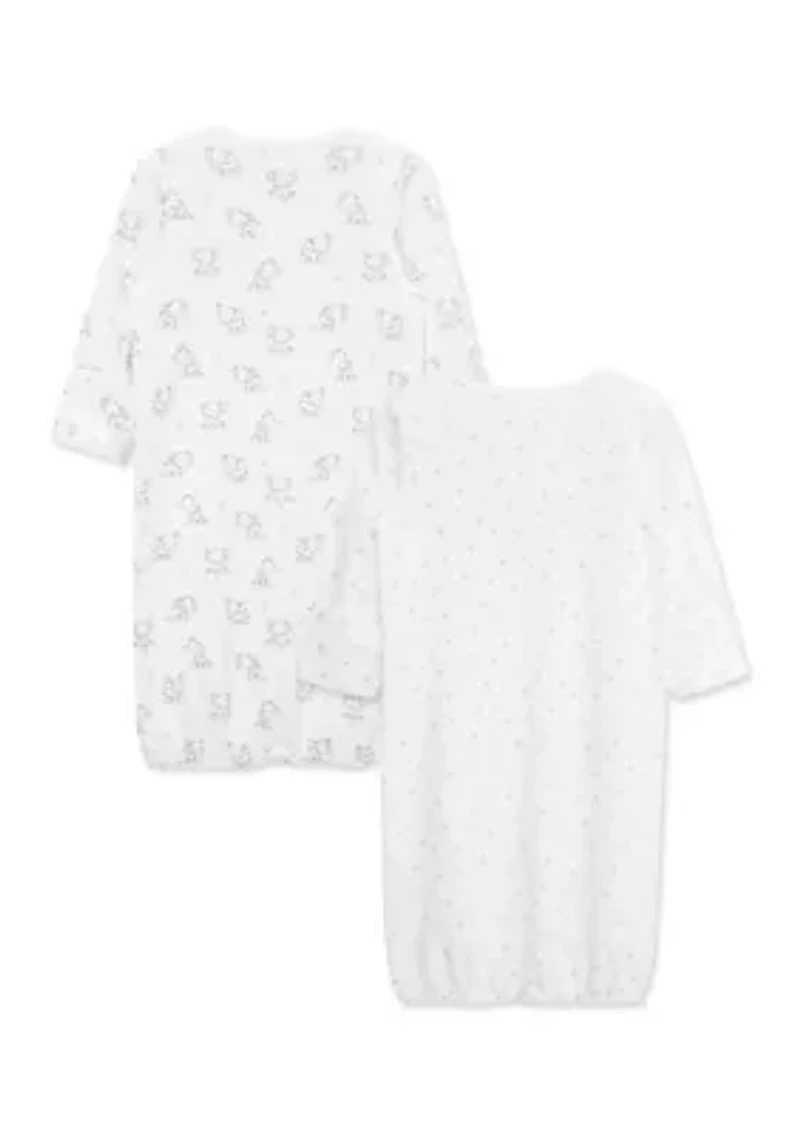 Baby Girls Elephant 2-Pack Sleeper Gowns