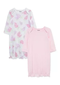 Baby Girls Lovely Lilacs 2-Pack Gowns