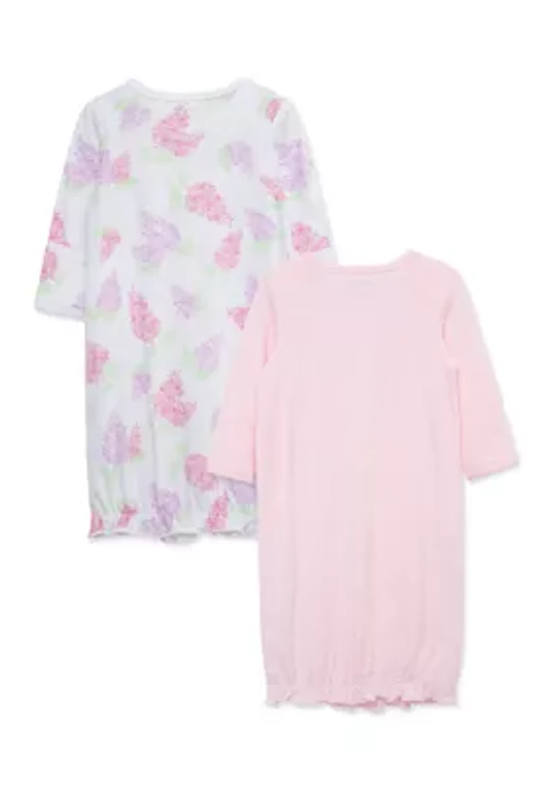 Baby Girls Lovely Lilacs 2-Pack Gowns