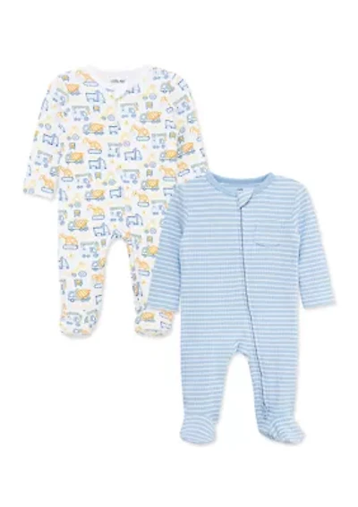Baby Boys Truck Zone 2-Pack Footies