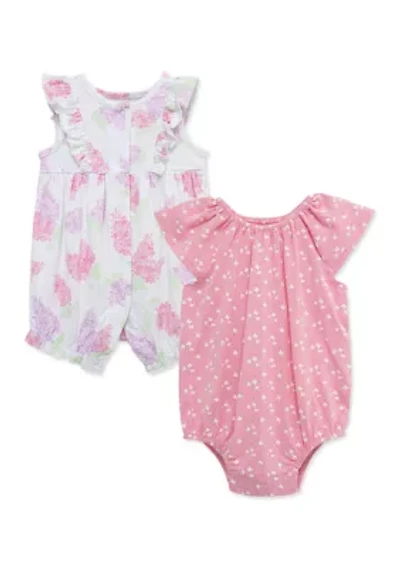 Baby Girls Lovely Lilacs 2-Pack Rompers