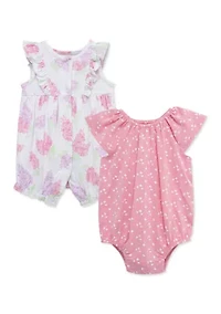 Baby Girls Lovely Lilacs 2-Pack Rompers