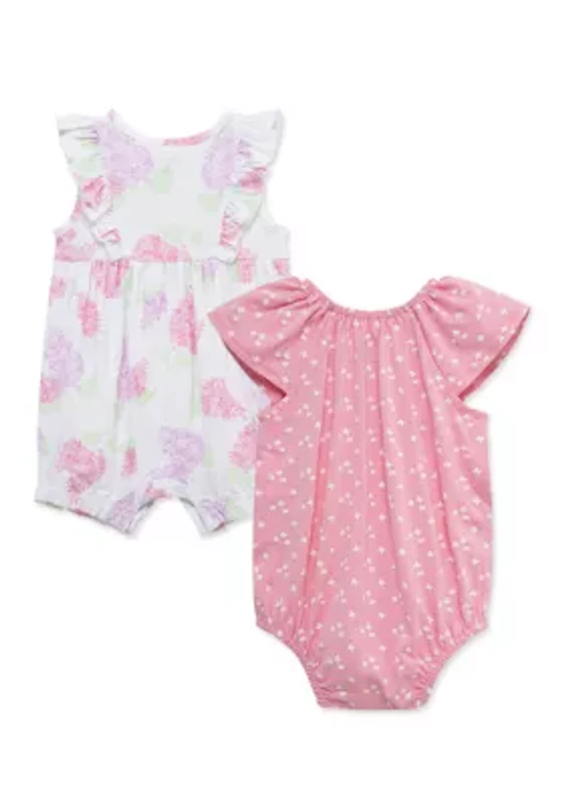Baby Girls Lovely Lilacs 2-Pack Rompers