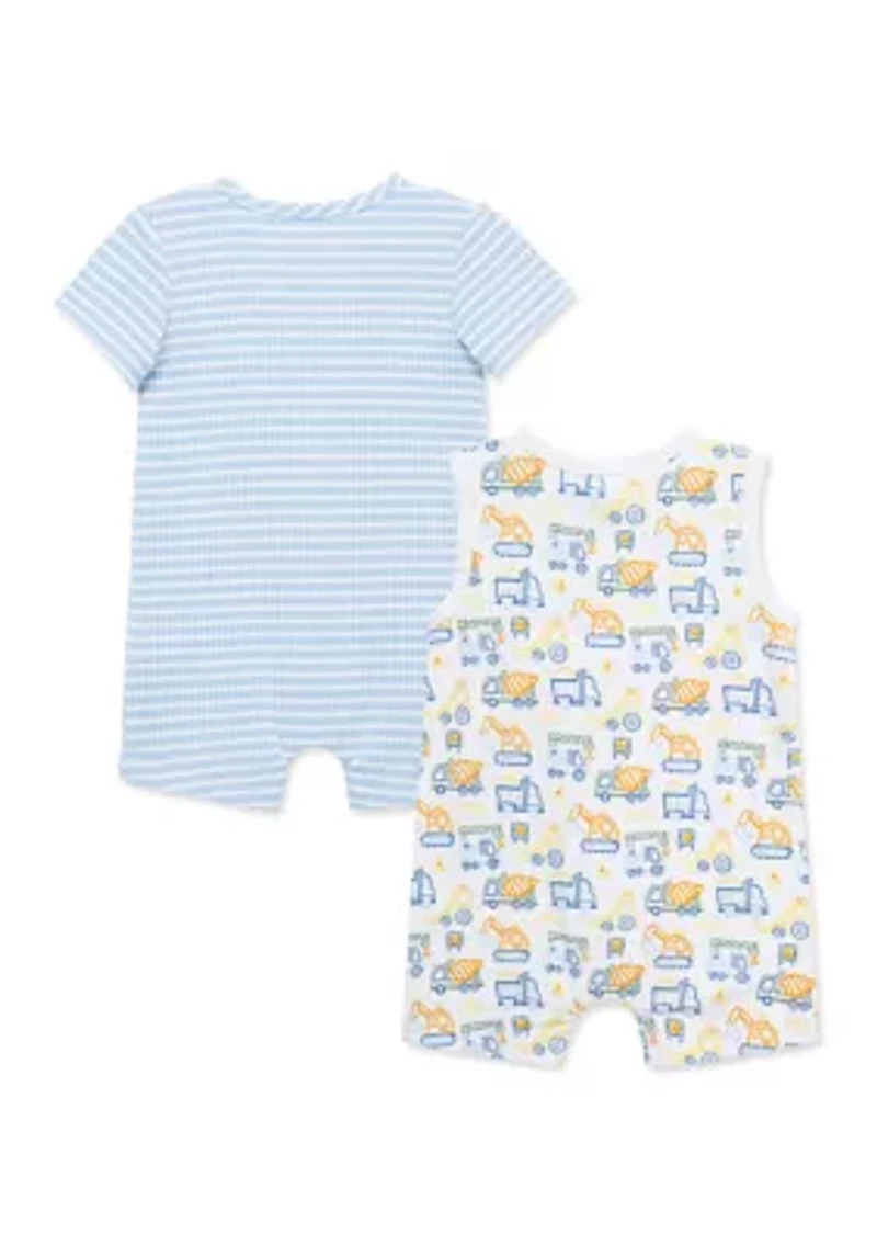 Baby Boys Truck Zone 2-Pack Rompers